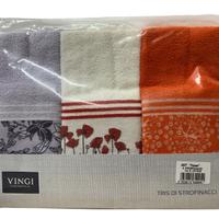 Set 3 strofinacci vingi stampati disegno floreale