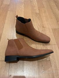 Stivale Chelsea Uomo Marrone Chiaro Piccolo Tacco