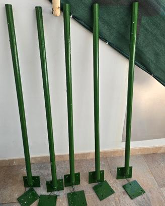 paletti in ferro + fogli in alluminio