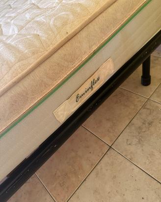 Matrimoniale Rete Doghe Legno + Materasso Eminflex