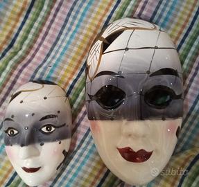 maschere in ceramica coppia 