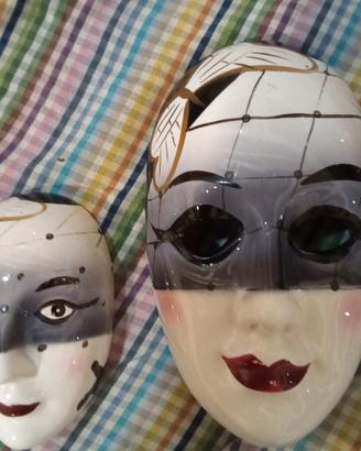 maschere in ceramica coppia 