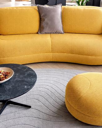 Divano design 3 posti +puof+tavolino marmo+tappeto