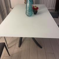 Piano tavolo in vetro satinato