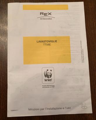 Manuale Uso manutenzione lavastoviglie Rex TT08E