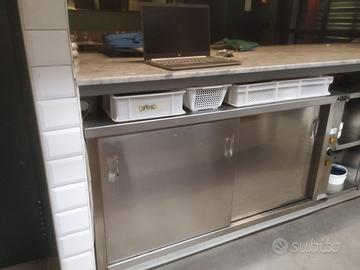 Tavolo armadio caldo per cucina professionale