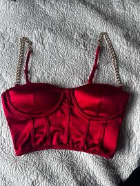 Top corto rosso