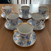 Porcellana vintage russa imperiale in oro cobalto