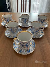 Porcellana vintage russa imperiale in oro cobalto