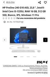 Hp ProOne 240 G10 23.8" NUOVO