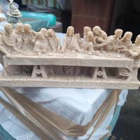 Scultura Ultima Cena in marmo massiccio