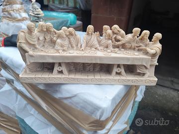 Scultura Ultima Cena in marmo massiccio