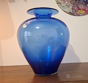 Vaso blu cobalto vetro Murano