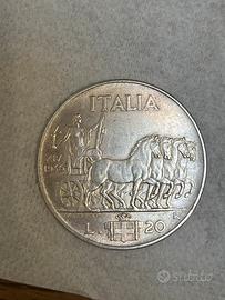 Moneta 20 lire vittorio emanuele III