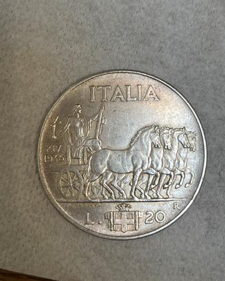 Moneta 20 lire vittorio emanuele III