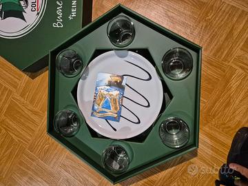 Set Piatti da Pizza con Bicchieri Birra Ichnusa