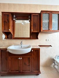 Mobile bagno in legno massello rustico artigianale