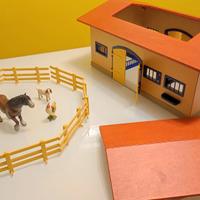 Fattoria Stalla Schleich in legno e animali 