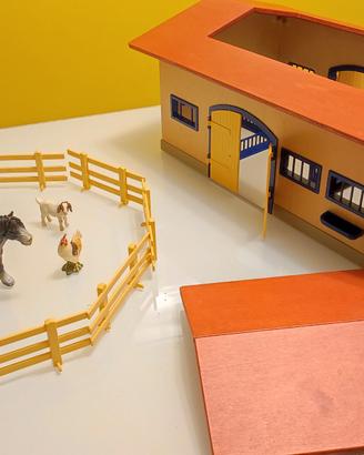 Fattoria Stalla Schleich in legno e animali 
