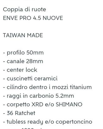 Cerchi enve pro 4.5