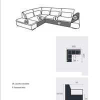 Divano letto angolare con cassetto – come nuovo