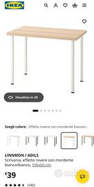 Scrivania Linnmon Ikea come nuova 100x60