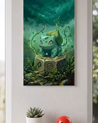 Quadro Bulbasaur Pokémon - Stampa Tela Fan Art