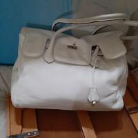 borsa seminuova di pelle bianca