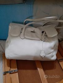 borsa seminuova di pelle bianca