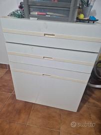 mobile cucina bianco con 3 cassetti
