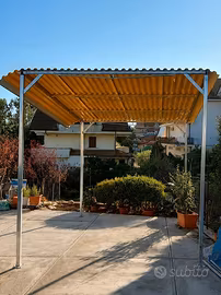 Gazebo/tettoia in ferro zincato-nuovo