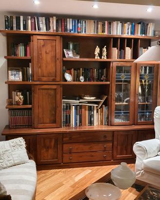 LIBRERIA PARETE IN LEGNO MASSELLO 260×230