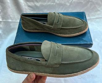 Mocassini Klondike in vera pelle scamosciata verde