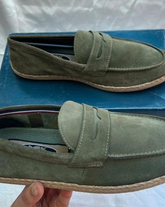 Mocassini Klondike in vera pelle scamosciata verde