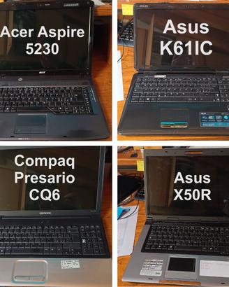 PC portatili da sistemare o per recupero component