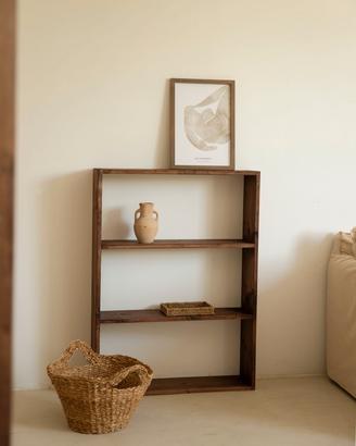 libreria artigianale in legno di abete