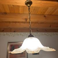 Lampadario vetro lavorato