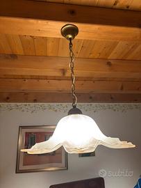 Lampadario vetro lavorato