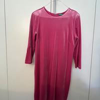 Vestito velluto rosa