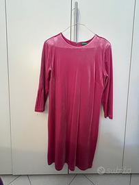 Vestito velluto rosa