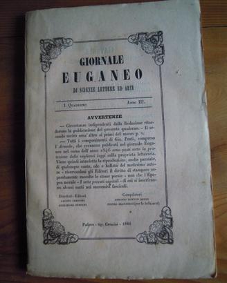 Giornale EUGANEO anno 1846 ORIGINALE