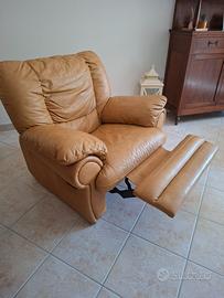 Poltrona reclinabile in pelle