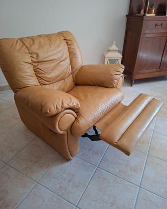 Poltrona reclinabile in pelle