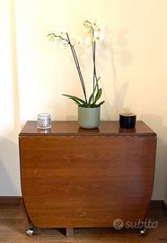 Tavolo consolle legno e 4 sedie design anni '70