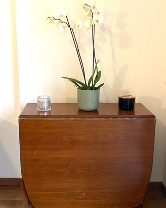 Tavolo consolle legno e 4 sedie design anni '70