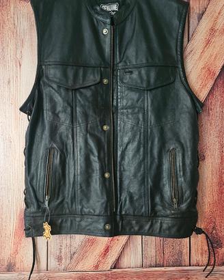 gilet pelle moto