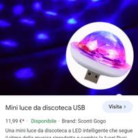 luce LED multicolore con usb