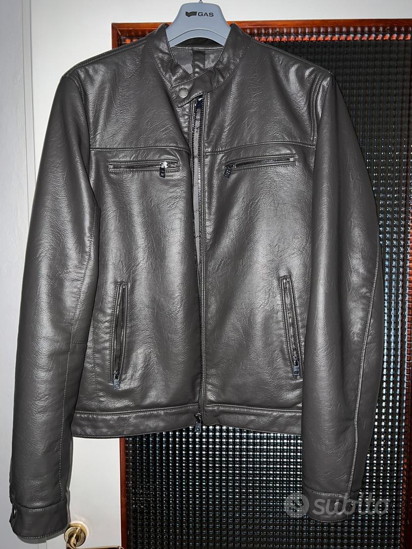 Gas Jeans Giubbotto In Pelle Gas Uomo Giacca EcoPelle Gas Uomo