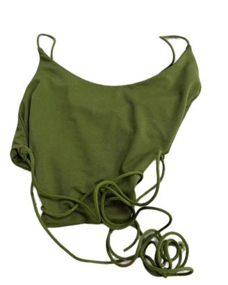 Top verde laccetti incrociati sul retro