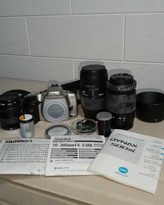 Minolta Dynax 500si + obiettivi e accessori